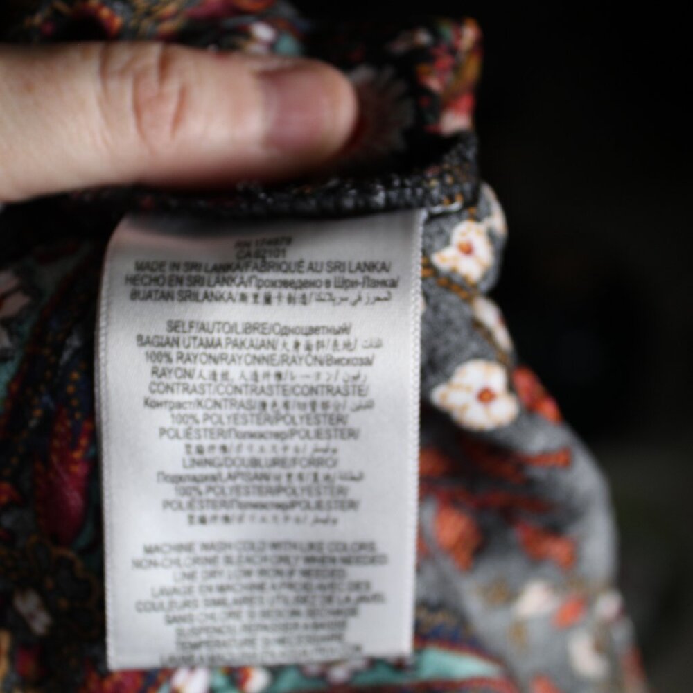 BCBGeneration Size S Black Floral Print Blouse - Picture 5 of 9